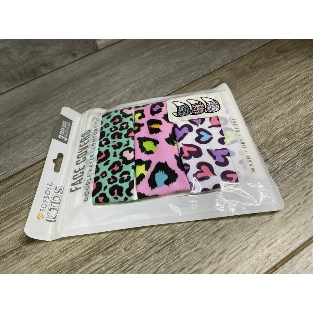 Sof‎ Sole 3 Pack Face Cover Mask Kids Size Reusable/washable New Sealed